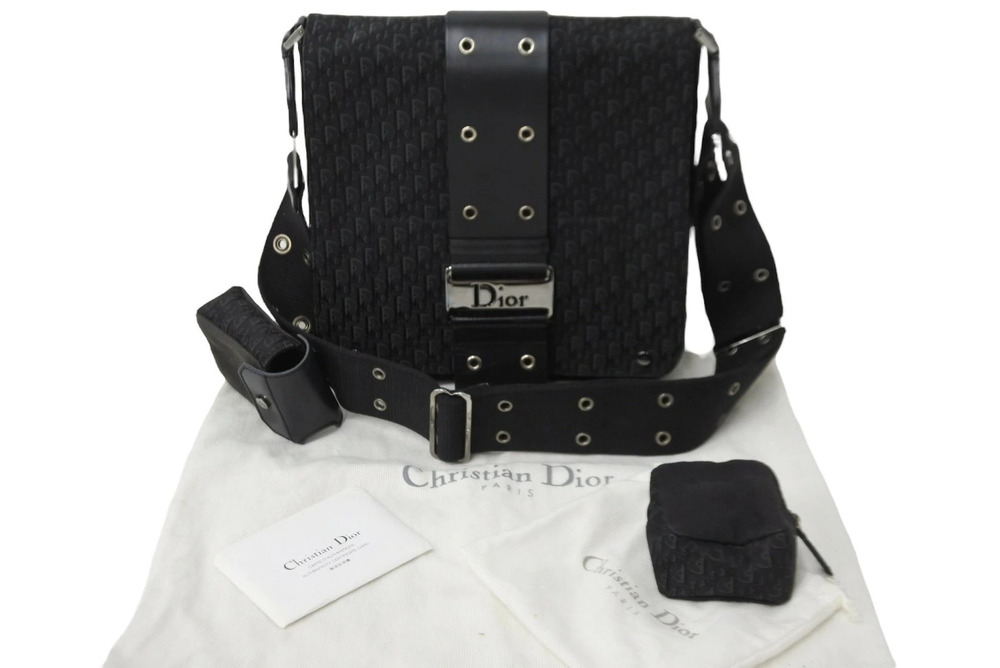 Christian Dior shoulder bag Street Trotter canvas black